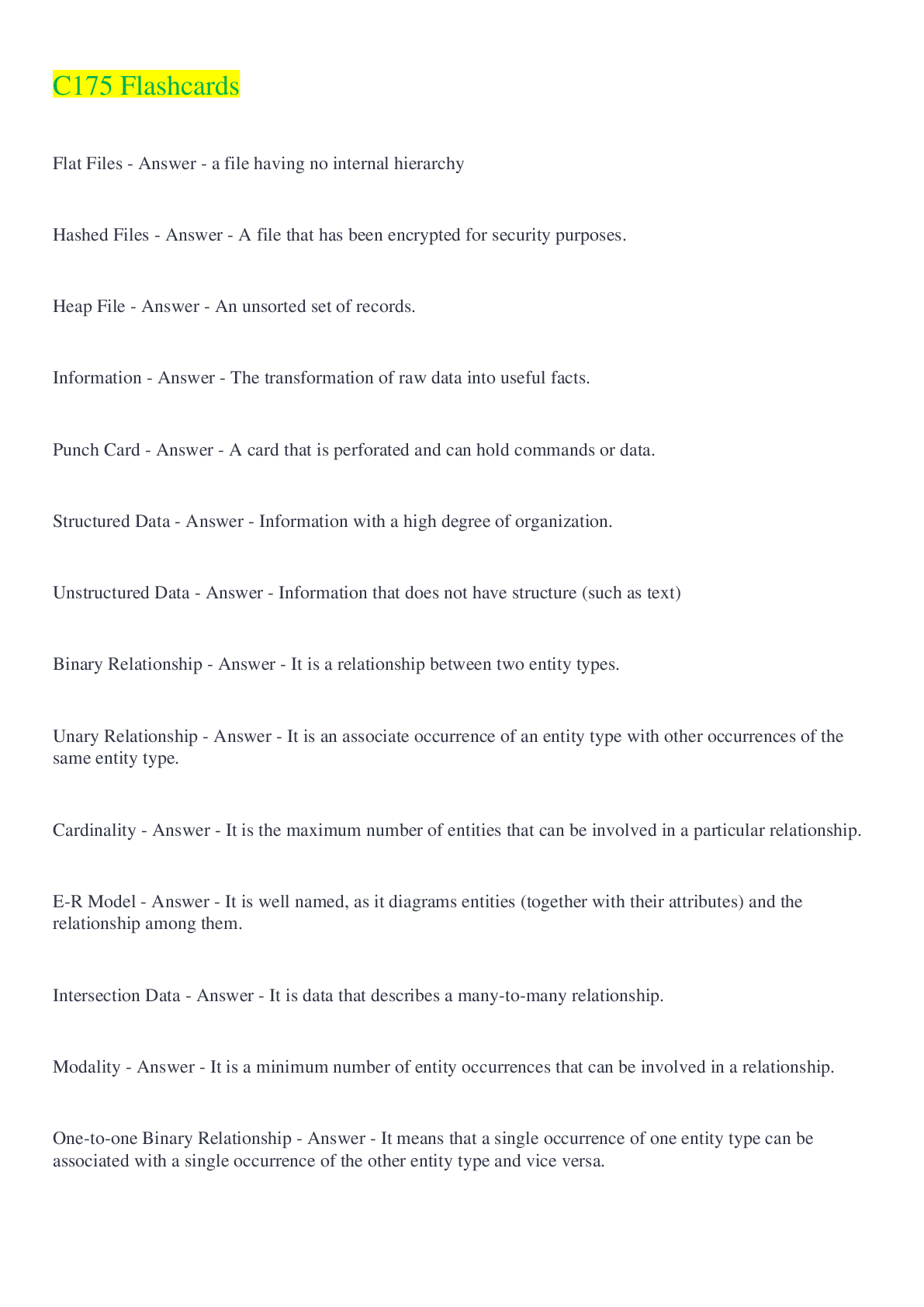 Preview image for C175 Flashcards Questions And Answers 2022/2023